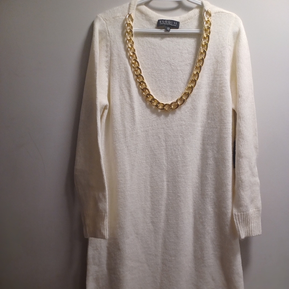 SWEATER GOLD CHAIN DRESS - Picture 3 of 4